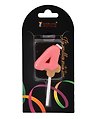 Свеча для торта Цифра 4 Глазурь розовая (4см) (блистер) (12-7color-candle_4)