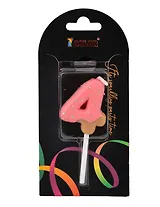 Свеча для торта Цифра 4 Глазурь розовая (4см) (блистер) (12-7color-candle_4)