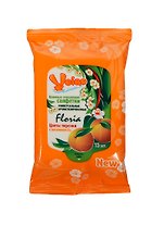Влажные освежающие салфетки 15шт 15*20см "VEIRO Floria", аромат персика 
