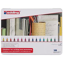 Капиллярные ручки Finepen, 16 цветов, Edding