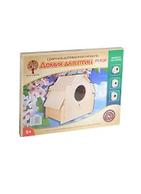 Домик для птиц Скворечник 3 (PH100) (5/24) (18,2х13,2х16,2см) (сборная дерев. модель) (Натуралист) (5+)
