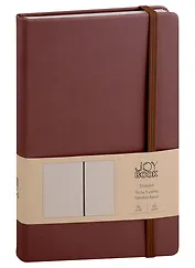 Книга для записей А5 96л кл. "Joy Book. Горячий шоколад" иск.кожа, тонир.блок, скругл.углы, ляссе, резинка, карман на задн.форзаце
