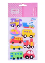 Наклейки объемные deVENTE Транспорт (фоамиран) (110х180 мм.) (3+) (8002903) (deVente) (упаковка)