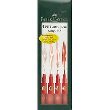 Ручки капиллярные "РITT" сангина, 4 шт, Faber-Castell