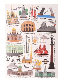 Записная книжка А6 30л СПб "Достопримечательности Петербурга" на скрепке