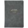 Ежедневник недат. А5 160л "Letters" серый, иск.замша, тв.переплет, тисн.фольгой, 2 ляссе, скругл.углы