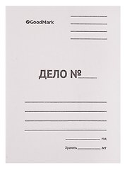 Папка -скоросшиватель «Дело», А4, 220 г/м2, белый немелованный картон, GoodMark