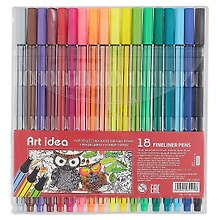 Набор капиллярных ручек 18 цветов 0,5 мм, Art idea