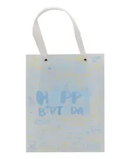 Пакет А5 24*19,5*19,5 "Happy Birthday" голубой, пластик