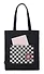Сумка-шоппер с карманом Клетка с иероглифом (черная) (текстиль) (СК2024-271) - 1