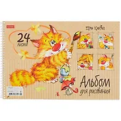 Альбом для рисования Hatber, "Про кота", А4, 24 листа, на спирали, в ассортименте