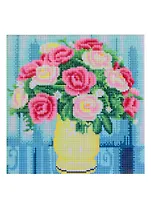 Алмазная мозаика Розовый пышный букетик (AS30015) (блест) (30х30см) (с подрамн.) (с полн. запол.) (Рыжий Кот) (6+) (коробка)