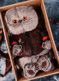 Мягкая игрушка Басик в кожаной куртке (25 см) (Ks25-059)