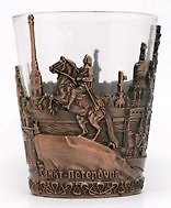 Стопка с металлической подставкой Санкт-Петербург цв.ант.медь