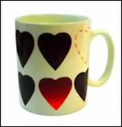 Кружка изменяющая цвет Сердечки (002293)