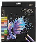 Карандаши цветные «Clasic», Феникс+, 24 цвета, в ассортименте - 0