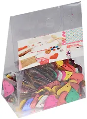 Пайетки в пластиковой упаковке с наклейкой, сердечки яркий микс (11-24140-J2)