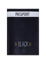 Обложка для паспорта Black (кожа) (ПВХ бокс) (ОК2018-16)