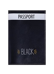 Обложка для паспорта Black (кожа) (ПВХ бокс) (ОК2018-16)