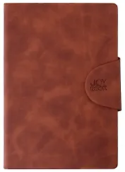 Ежедневник недат. А5 136л "Snap book. No 7" коричневый, иск.кожа, интегр.переплет, клапан, офсет, ляссе