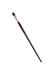 Кисть художественная Вернисаж, синтетика бордовая, плоскоовальная, длинная ручка №12, Гамма