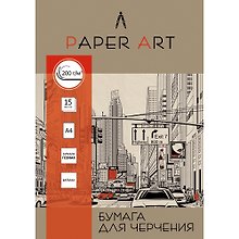 Набор бумаги для черчения А4 15л., Paper Art Город контрастов бумага ГОЗНАК 200гр/м., папка