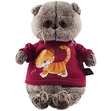 Мягкая игрушка Басик в футболке с принтом Тигренок (19 см) (Ks19-143)
