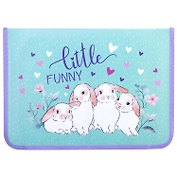 Папка для труда А4 "Little bunny" пластиковая, молния с 3х сторон, внутр.блок для канц.принадлежностей