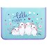 Папка для труда А4 "Little bunny" пластиковая, молния с 3х сторон, внутр.блок для канц.принадлежностей - 0