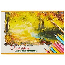 Альбом для рисования «Art of nature» BG А4, 12 листов, скрепка, в ассортименте
