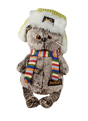 Мягкая игрушка Басик в зимней шапке (19 см) (Ks19-033)
