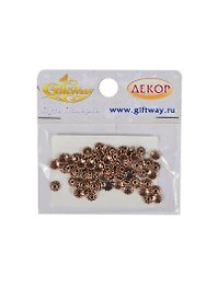 Фурнитура металл шапочки Витые цветочки медь (00009838) (60шт) (6мм) (10гр/уп)