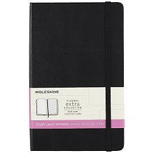 Книга для записей А5 120л лин./нелин."CLASSIC DOUBLE Large" тв.обл., черный, ляссе, инд.уп., Moleskine