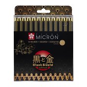 Ручки капиллярные черные 12шт "Pigma Micron Gold Limited Edition" 003-12, brush, PN