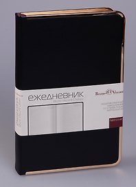 Ежедневник недат. А5 136л "CHELSEA" черный, иск.кожа, тон.блок, мет.окантовка, ляссе, Bruno Visconti