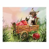 Холст на картоне с контуром BRAUBERG ART CLASSIC Кот, 30х40см, грунтованный, хлопок, 191549