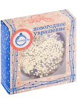 Елочный шар НГ медальон Месяц и звезды (черный) (стекло) (8,5х8)