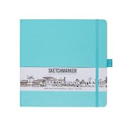 Скетчбук 20*20 80л "Sketchmarker" аквамарин, 140г/м2, слоновая кость, тв.обл.