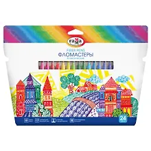 Фломастеры 24цв "Классические", смываемые, к/к, блист., Гамма