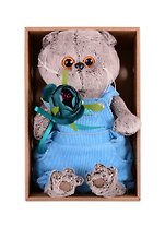 Игрушка мягкая Budi Basa, Басик в голубом комбинезоне с розочкой (19 см) (Ks19-142)