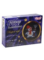 Набор д/вышивания Magical night Снеговик (01275) (малая) (черная) (цв. схема+канва+нитки мулине/7цв.) (5+) (коробка)