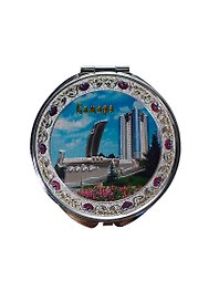 Зеркало металлическая фольга орнамент пл. D7 "Самара Ладья" цв. серебро (317CHE-55K7)