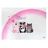 Клеенка для уроков труда "Единорог, панда и кот" 500*700мм, ПВХ 130мкм, подвес