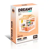 8002 Конструктор интерьерный для детского творчества – сборный домик Fairy Care «Магазин вкусного чая с молоком», количество деталей - 94 (материалы: пластик, металл, картон), со световыми эффектами (