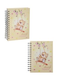 Записная книжка А6 80л "Lovely Teddy 7БЦ, евроспираль, выб.лак, мат.лам, ассорти, БиДжи