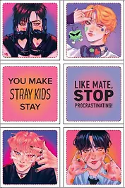 Stray Kids. Набор 3D стикеров (6 штук)