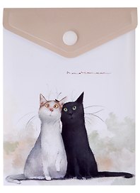 Папка -конверт «Коты. Павлик и Валера» А6 на кнопке, вертикальная, Be positive