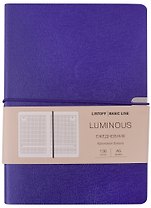 Ежедневник недат. А5 136л "LUMINOUS" сиреневый аметист, иск.кожа, интегр.переплет, торец в цвет обл, на резинке, тонир.блок, ляссе