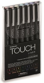 Ручки капиллярные  7цв TOUCH Liner Brush , блистер, TOUCH