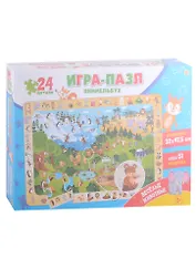 Пазл Виммельбух "Веселые  животные", 24 элемента